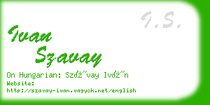 ivan szavay business card